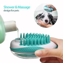 Soft Silicone Escova de Banho para Pet, Spa Massagem Pente, Chuveiro Cabelo Grooming, Pet Ferramenta de Limpeza, Cão e Gato Suprimentos, 2 em 1 - Image 2