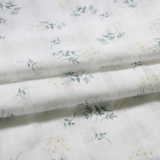 Tecido de Algodão Jacquard Floral de 100cm x 140cm para Vestidos e Camisas