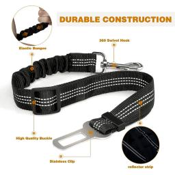 Cinto de segurança ajustável, Pet Car leash, Segurança Leva para Veículo, Cinto de segurança elástico - Image 3
