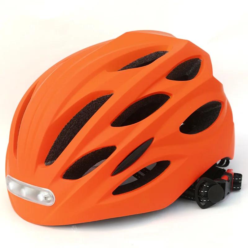 Capacete de ciclismo, de bicicleta, mtb e estrada, moldado integralmente, com luz de led, reflexivo, eps + pc, para esportes ao ar livre - Image 1