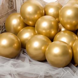 Conjunto de 30 balões de látex na cor dourado e prata, metálicos, lustrosos, pérola, para festa de aniversário, wedding, baby, 5/12 polegadas - Image 1