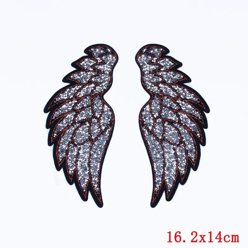 1 par de alianças lantejoulas e listras pulaqi, patches bordados para roupas, costura em ferro, adesivos para roupas, acessórios - Image 1
