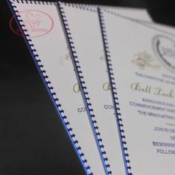 Convite de formatura alta qualidade branco e elegante, cartão de papel de algodão 900gsm, com papel-alumínio azul real e dourado, hi1158, 100 peças - Image 4