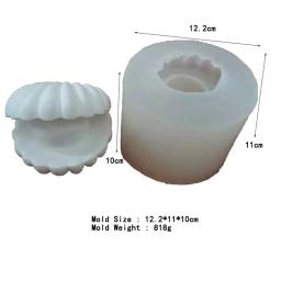 Molde de vela de silicone em forma de pérola, 3d aromaterapia concha sabão bolo confeitaria artesanal arte artesanato ferramentas de decoração - Image 6