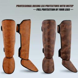 Caneleiras acolchoadas para artes marciais muay thai, protetor de passos para mma, apoio para o tornozelo, treinamento de perna, chute, boxe, equipamento de legging - Image 1