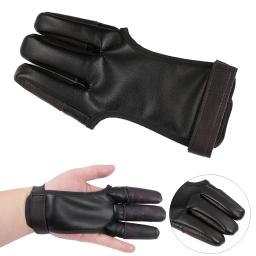 Luvas de tiro com arco 3-dedo adultos crianças dedos guia ajustável guarda - Image 6