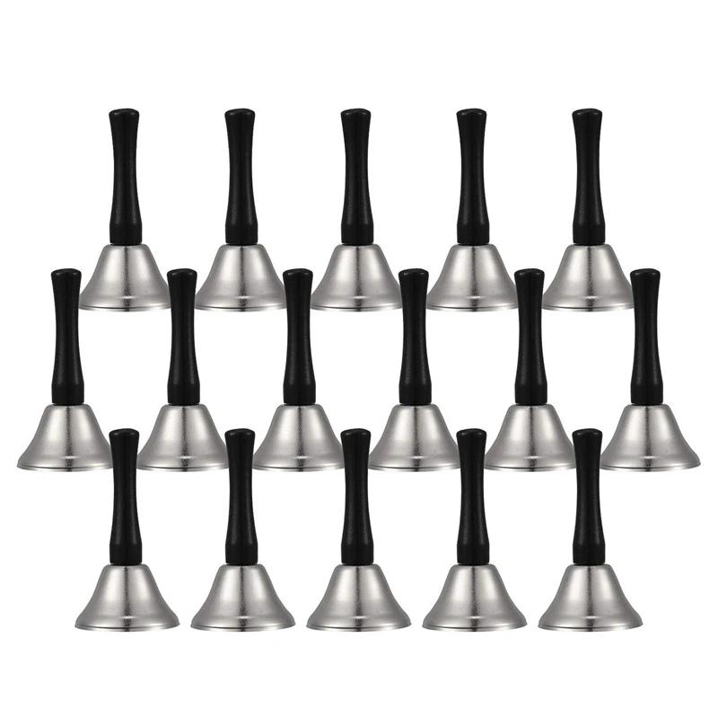 Silver Steel Service Handbells, Punho de madeira preto, Sinos De Metal Diatônico, Percussão Musical, Níquel Branco, 24 Pcs - Image 1