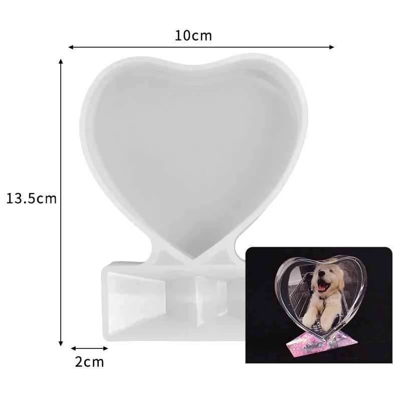 Grande Silicone Moldes Da Moldura Da Foto, Molduras, Resina Moldes, Fundição Forma Do Coração, Epóxi UV, DIY Home Table Decor - Image 1