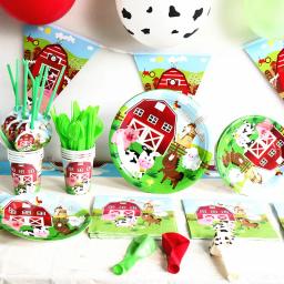Balões para festas de aniversário infantil, tema de vaca, animais de fazenda, decoração de festa, desenho, conjunto de talheres descartáveis, chá de bebê - Image 2