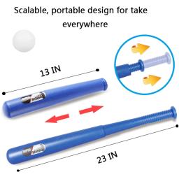 Esporte brinquedo de beisebol t-ball máquina de arremesso com 3 bolas de plástico 1 taco e lançador de bola crianças ao ar livre jogar exercício batting habilidade - Image 6