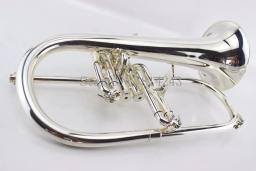 Novo b plana flugelhorn latão banhado a prata bb trompete alta qualidade instrumentos musicais de bronze chifre com bocal frete grátis - Image 2