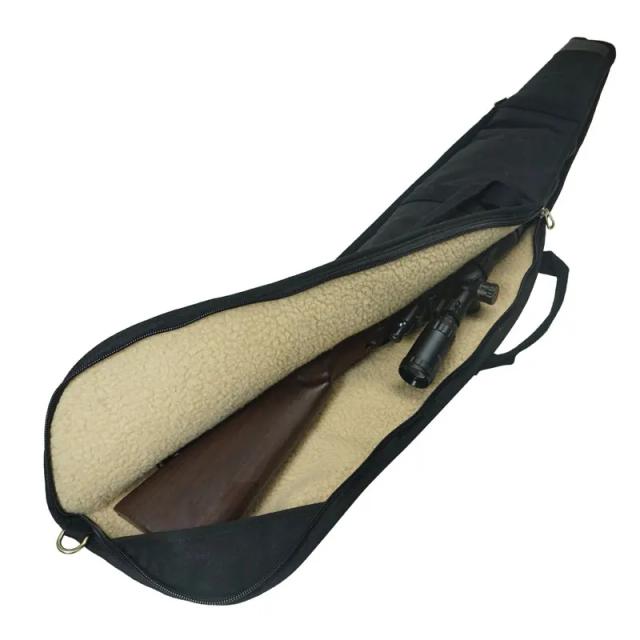 Bolsa de Transporte para Espingarda de Caça em Couro e Lona com Alça de Ombro para Estojo de 52"