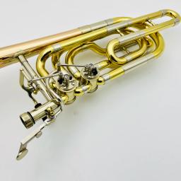 Bb/ F Double Color Trombone com estojo, pistão duplo, fósforo, material bronze, instrumento musical profissional, logotipo personalizado - Image 2