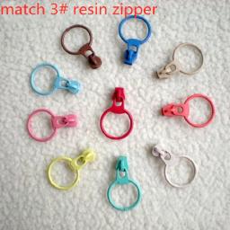 Puxador de zíper de resina 3v #3 com anel de zíper cabeça faça você mesmo colorido de resina de 20 tamanhos - Image 1