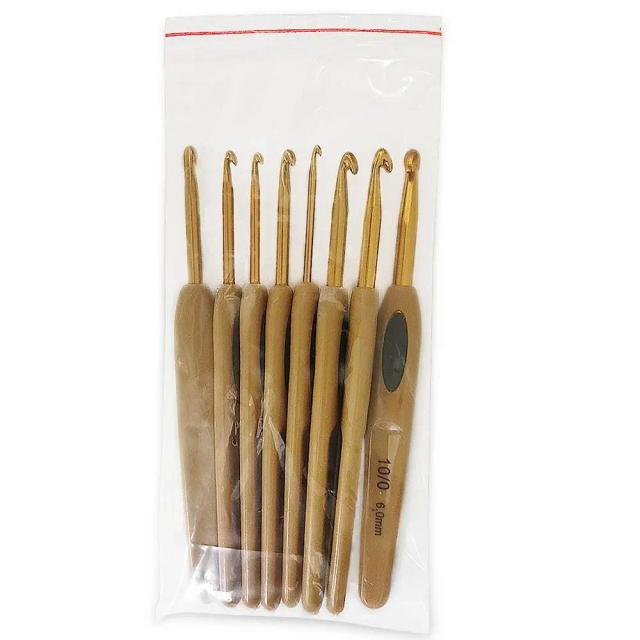 Conjunto Completo de Ganchos de Crochê e Agulhas de Tricô com 8 Peças para Tecelagem e Acessórios de Crochê