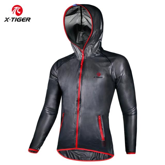 Capa de Chuva Impermeável X-TIGER para Homens e Mulheres - Jaqueta Reflexiva Ideal para Ciclismo, MTB e Caminhadas à Prova de Vento