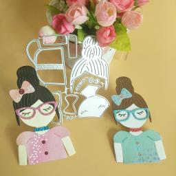 Nova menina bonita corte dados diy scrapbook, cartão em relevo, álbum de fotos decoração, artesanal artesanato - Image 1