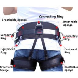 Outdoor Rock Climbing Harness, meio arnês corpo, suprimentos de proteção, equipamento de sobrevivência, cinto de segurança, 2500kg - Image 4