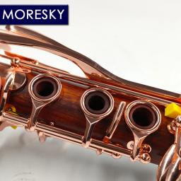 Moresky clarinete profissional de madeira vermelha, botões bb/rosa banhados a ouro/redwood sib clarnet - Image 4