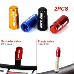 2 pçs gub alumínio cnc tampa da válvula do pneu da bicicleta mtb tubo da bicicleta de estrada pneu bocal gás capa para av fv schrader presta válvula à prova de poeira - Image 1