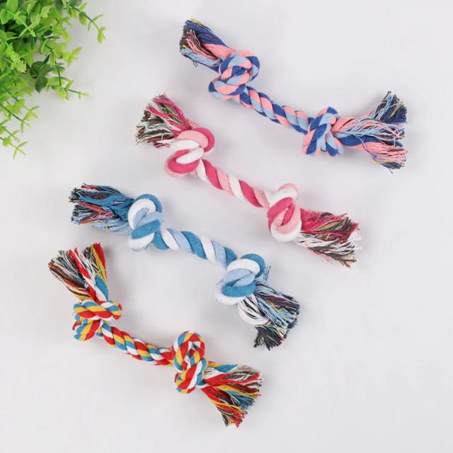 Brinquedo Durável em Corda de Osso Trançada para Cães e Filhotes - 32cm, Diversão Garantida em Cores Sortidas
