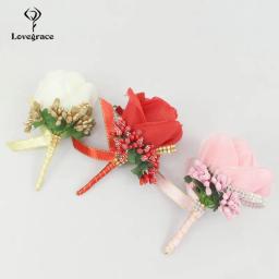 Buttonhole Flores para Homens e Mulheres, Broches De Rosa De Seda, Boutonniere para Senhoras, Groomsmen Do Noivo, Acessórios De Decoração De Festa De Casamento - Image 5