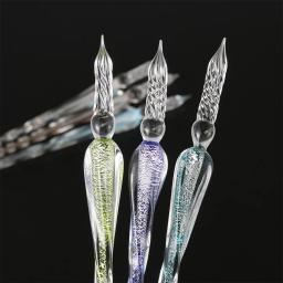 Handmade 3D Vidro Diy Pen, Crystal Pen Holder, Tubo de Luz, Caligrafia Cheia de Tinta, 1 - Image 5