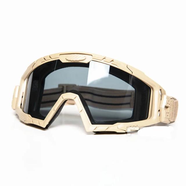 Óculos de Tiro BALSI-Tactical Airsoft com Proteção UV400 e Design para Deserto
