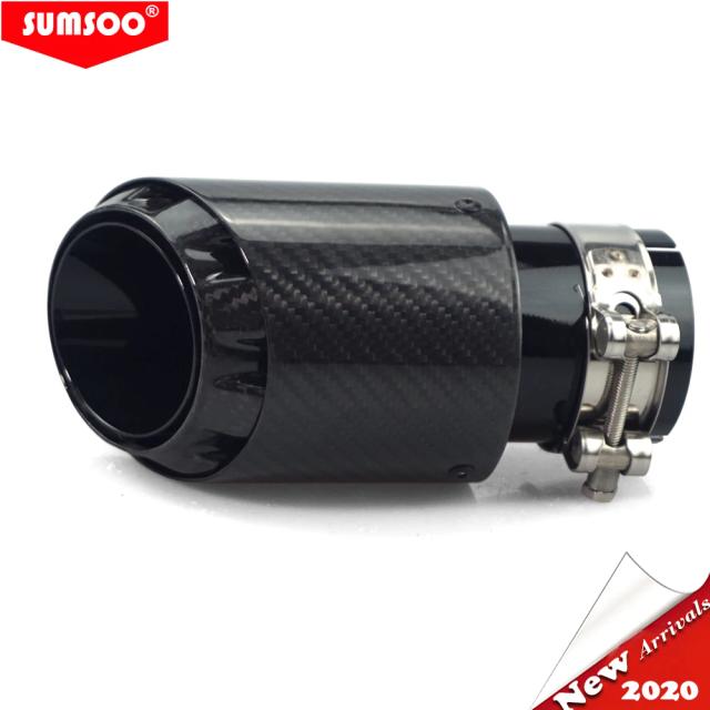 Silenciador de Escape Universal em Aço Inoxidável com Design de Ponta Bala em 3 Camadas, Preto