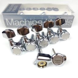 1 conjunto de bloqueio e sintonizador de guitarra elétrica, afinador de cabeças, pinos de ajuste de cordas, cromado, prata [feito em estilo coreano] - Image 1