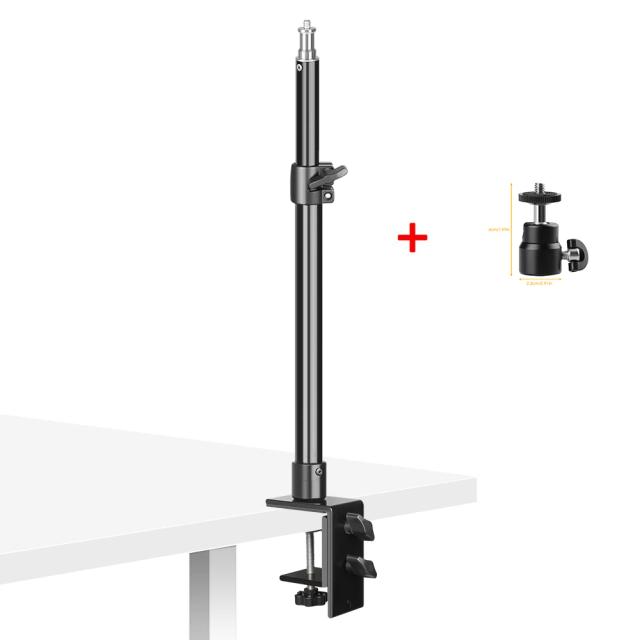 Suporte de Luz SH-Desktop C-Clamp com Cabeça de Bola Ajustável para DSLR, Ring Light e Monitor de Vídeo, Ideal para Mesa