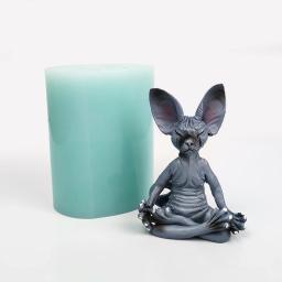 Formas Cat para Moldes, 3D Animal, Sphynx Calva Sabão Cat, Silicone Vela Mold, Aroma Gesso Mold, DIY Artesanato Ferramenta - Image 2