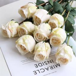 Rosa hidratante com sensação assada a fogo, flor artificial, adereços de casamento, arranjo floral, buquê de flores falsas, quarto, decoração de casa - Image 3