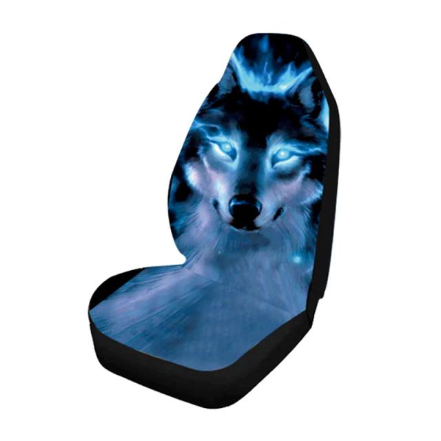 Capa de Assento para Carro com Estampa 3D de Lobo - Protetor Universal e Estiloso para a Maioria dos Veículos, Conjunto com 7 Peças