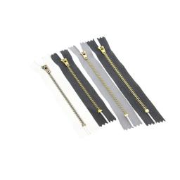 Metal Ziper Zipper para Jeans, Costura e Bolsa, Artesanato DIY, Dentes de latão, Preto e Branco, 5 PCs, 3 #, 8 cm, 10 cm, 11 cm, 12 cm, 13 centímetros, 14 centímetros, 15 centímetros, 18 centímetros - Image 2