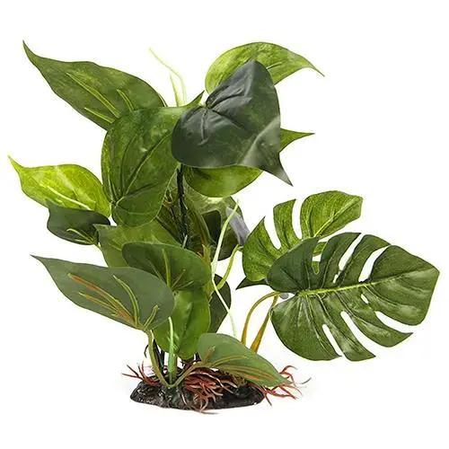 Planta subaquática de plástico para aquários e tanques de peixes com água verde artificial
