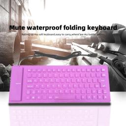 DISOUR-Teclado Dobrável de Silicone, 85 Teclas, Flexível, Portátil, Dobrável, Com Fio, Mini USB, PC, Notebook, Tablet, Laptop, Jogos - Image 3