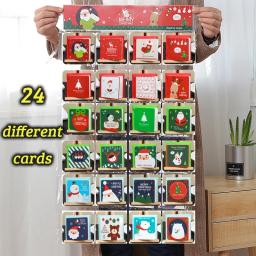 1/12/24/48 pçs/lote Criativo Mini Papai Noel Conjunto Feliz Natal Cartões de DIY Com Envelope Cartão do Ano Novo Cartão de Presentes - Image 5
