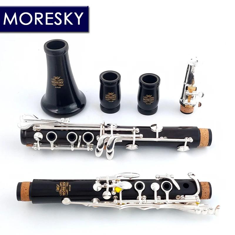 MORESKY-Clarinete profissional de ébano, melodia, 17 teclas, banhado a prata, cobre, In La MA68 - Image 1