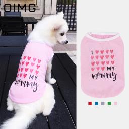 OIMG Engraçado Pet Dog Roupas, Mini Chefe Camisas, Eu Amo A Mamãe Colete, Bulldog Pomeranian, Camiseta de Cachorro para Spitz, Verão - Image 4