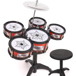 Simulação Jazz Drum Set para Crianças, Percussão Instrumento Musical, Sabedoria Desenvolvimento Brinquedos, Junior Drums Kit, Presentes para Crianças - Image 1