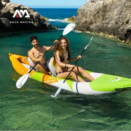 Aqua marina novo KP-1 liga de alumínio canoagem paddle 4-seção dupla bladed 230cm remo remos kayak inflação barco deriva peças - Image 5