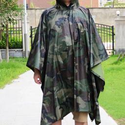 Multifunções Militar Camo Capa De Chuva capa de Chuva Poncho capa de Chuva Das Mulheres Dos Homens À Prova D' Água para Camping Pesca Motocicleta плащ дождевик - Image 4