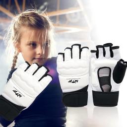 Luvas de couro para proteção infantil, luva de meio dedo para boxe, karatê, taekwondo, mma, muay thai - Image 1