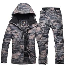 Novo terno de esqui camuflado masculino impermeável respirável jaqueta de snowboard inverno calças de neve ternos masculinos conjuntos de esqui e snowboard - Image 5