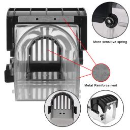 Armadilha de roedores domésticos reutilizáveis, Ratoeira de travamento automático inteligente de plástico seguro, Ratoeira firme, humana para jardim interno e externo - Image 3