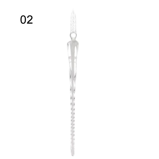 Conjunto Luxuoso de Canetas Artesanais com Flor 3D para Caligrafia e Tinteiro com Êmbolo de Cristal