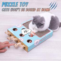 Produtos para animais de estimação multifuncionais interativos, Brinquedos enriquecidos com gatos interiores, Arranhador ondulado, Brinquedos engraçados do gato, Hamster - Image 3
