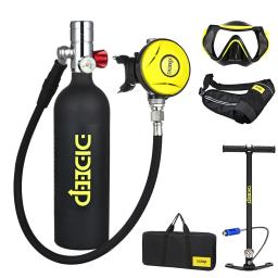 Dideep x4000pro 1l cilindro de mergulho mini tanque oxigênio conjunto respirador tanque ar bomba mão equipamento mergulho - Image 2