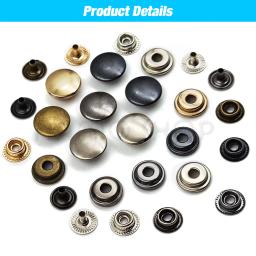 Metal Snap Fasteners Sets, Pressione o botão, Studs para costura, Couro, Roupas, Vestuário, Bolsas, Sapatos, Acessórios, Leathercraft, 25Sets - Image 4